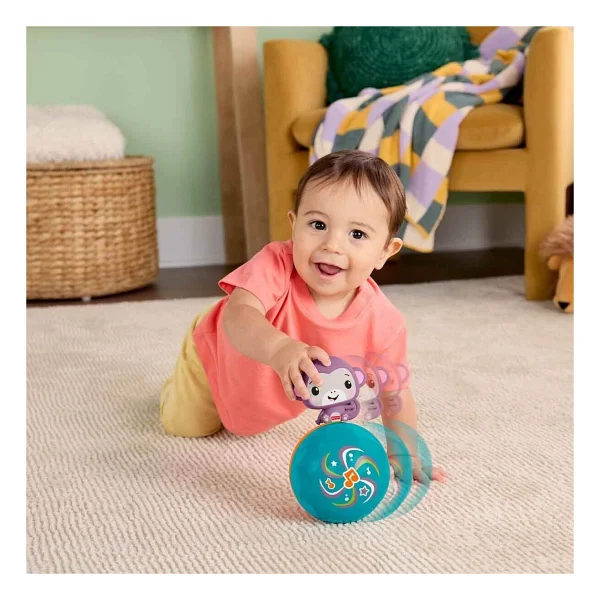 Fisher Price Emekleme Arkadaşı Müzikli Mor Maymun Jlb95 - Görsel 4