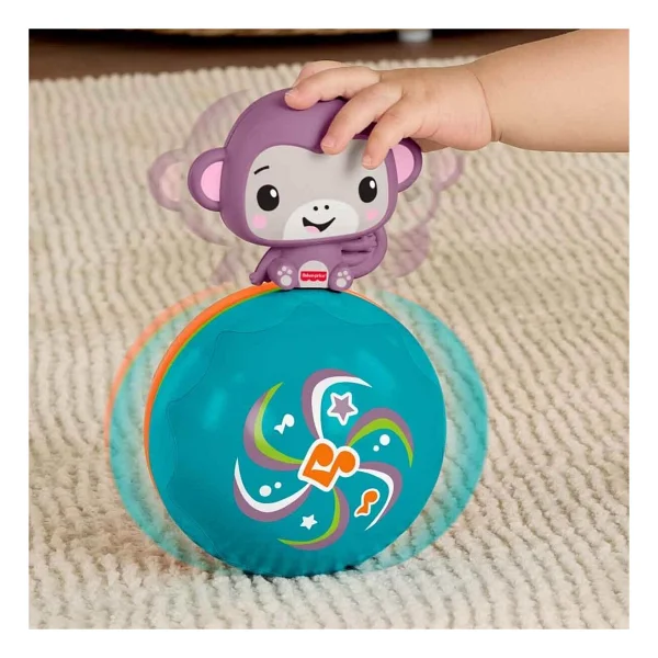 Fisher Price Emekleme Arkadaşı Müzikli Mor Maymun Jlb95 - Görsel 5