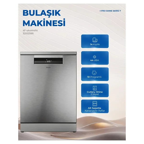 Haier Xf 4a4m4px Wi-Fi 10 Programlı Bulaşık Makinesi - Görsel 5