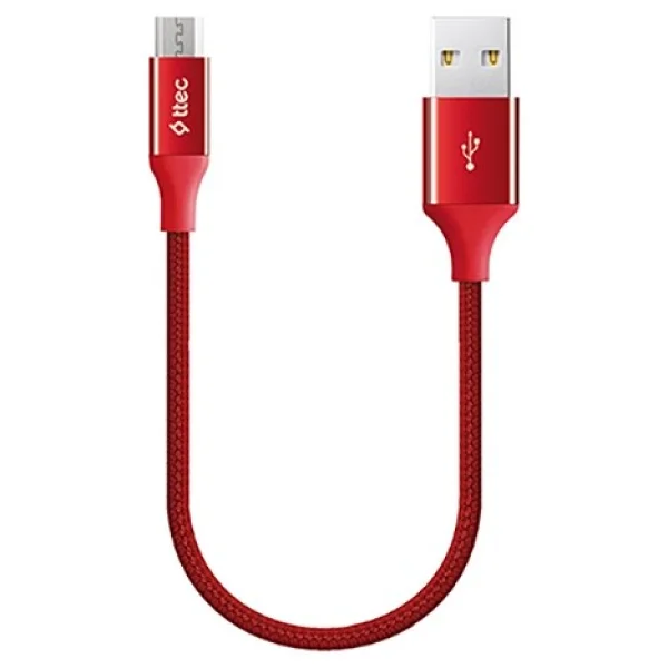Ttec Alumicable Mini 30 Cm 2dk25k Kırmızı Micro USB Şarj Kablosu - Görsel 3