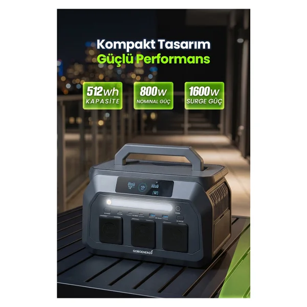 Gobo Energy P800 512 Wh 800 W Taşınabilir Güç Kaynağı - Görsel 3