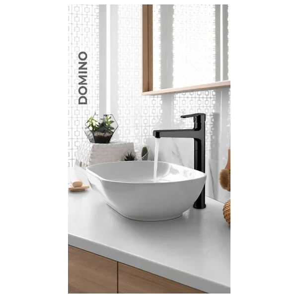 Newarc Domino Çanak Tipi Lavabo Bataryası Siyah - Görsel 6