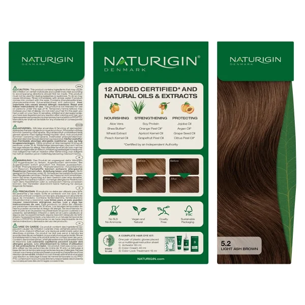 Naturigin Organik Içerikli Saç Boyası 5.2 Açık Küllü Kumral - Görsel 3