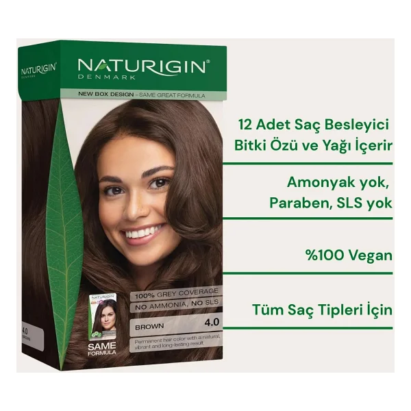 Naturigin Organik İçerikli 4.0 Kahverengi Saç Boyası - Görsel 2