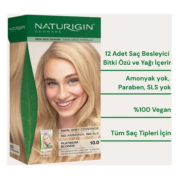Naturigin Organik İçerikli 10.0 Platin Sarısı Saç Boyası - Görsel 3
