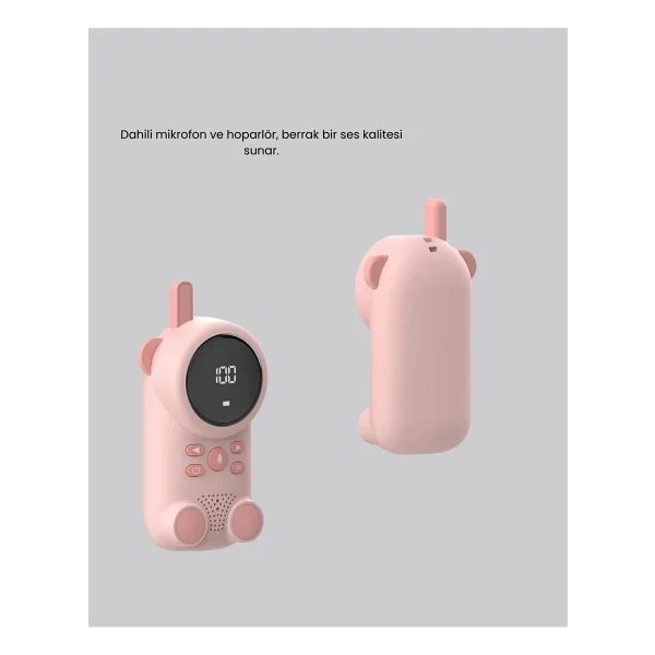 Şarjlı Bebek Telsizi Uzun Mesafe 22 Kanal Lcd Ekran Vox Modu 400 mAh - Görsel 3