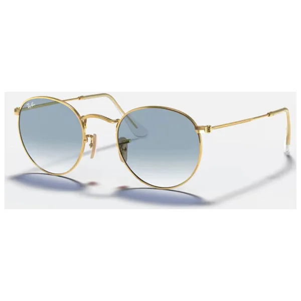 Ray-Ban Round Flat 3447n 001/3f Gold-Light Blue Güneş Gözlüğü - Görsel 2