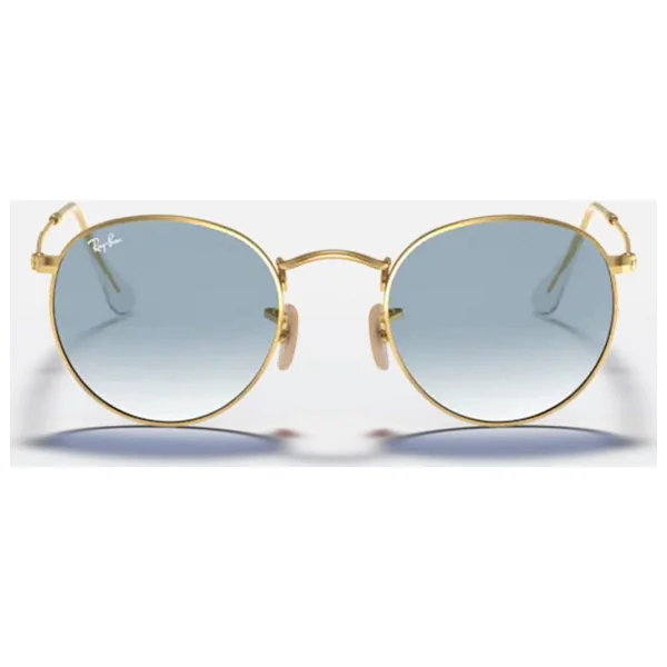 Ray-Ban Round Flat 3447n 001/3f Gold-Light Blue Güneş Gözlüğü - Görsel 3