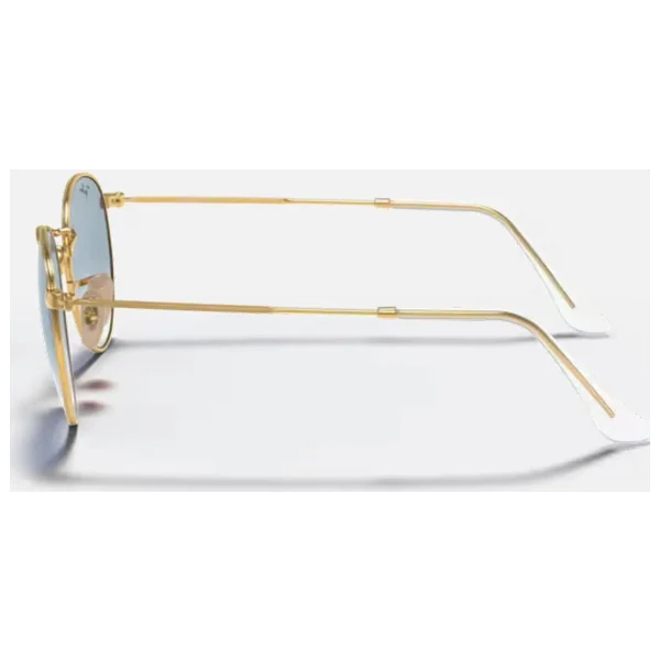 Ray-Ban Round Flat 3447n 001/3f Gold-Light Blue Güneş Gözlüğü - Görsel 4