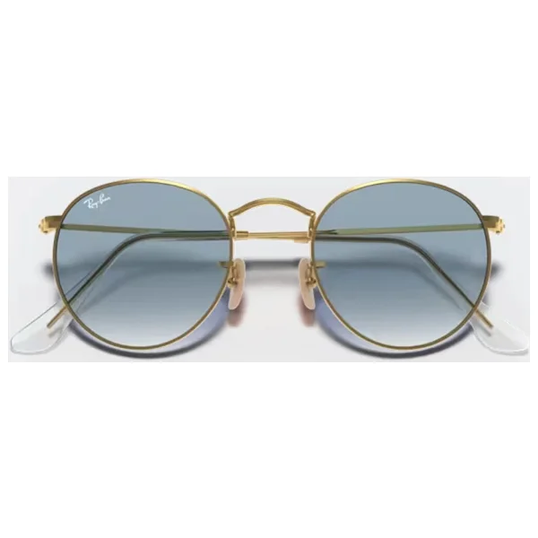 Ray-Ban Round Flat 3447n 001/3f Gold-Light Blue Güneş Gözlüğü - Görsel 5