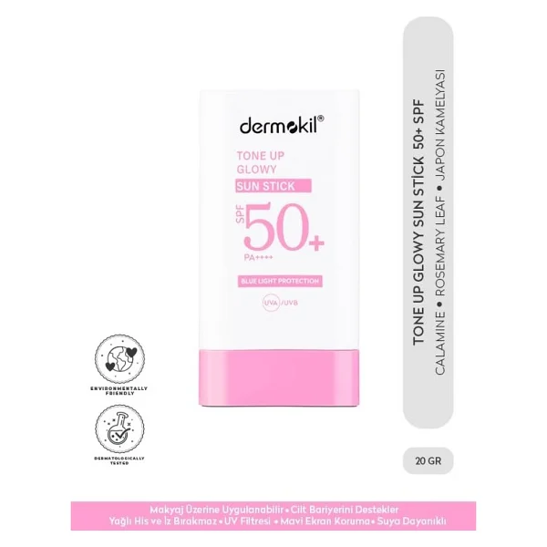 Dermokil Tone Up Glowy Ton Eşitleyici 20 Gr 50 Faktör Stick Güneş Kremi - Görsel 3