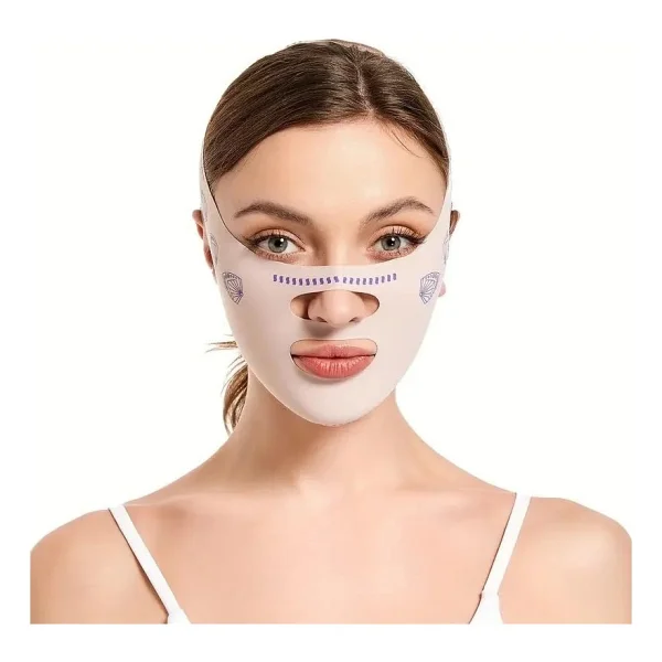 Onomo Yüz Şekillendirici Maske, V Çene Sıkılaştırıcı Band, Yüz Ve Boyun İncelten Maske, Ten Rengi - Görsel 3