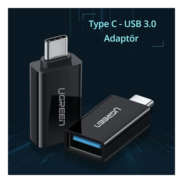 Ugreen USB 3.0 Type-C Dönüştürücü Adaptör Beyaz - Görsel 2