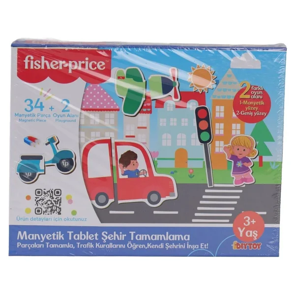 3127 Fisher Price Manyetik Tablet Şehir Tamamlama - Çok Renkli - Görsel 3