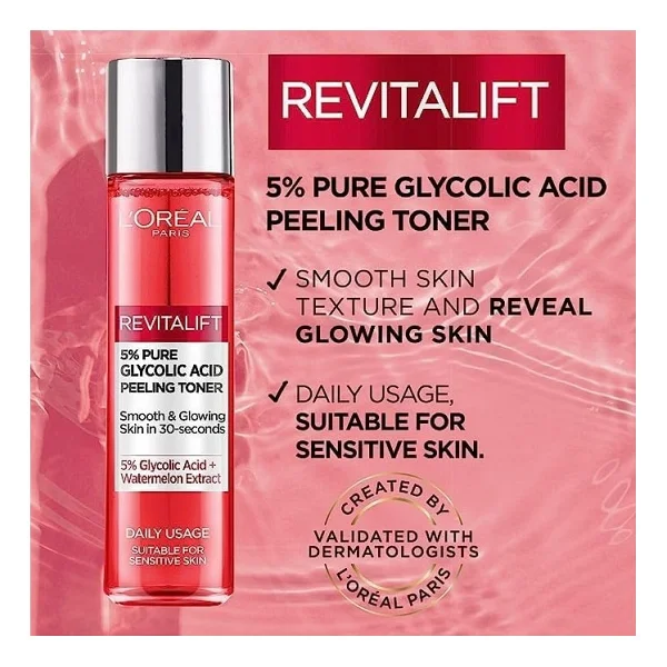 L'oreal Paris Revitalift%5 Saf Glikolik Asit Peeling Etkili Tonik 2'li Set (2 X180 Ml) - Görsel 2