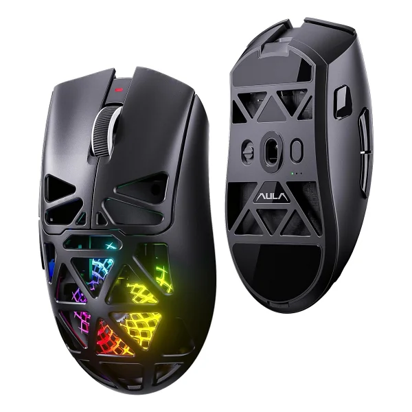 Aula Sc620 Siyah Şarjlı Optik Kablolu/Kablosuz Oyuncu Mouse - Görsel 3
