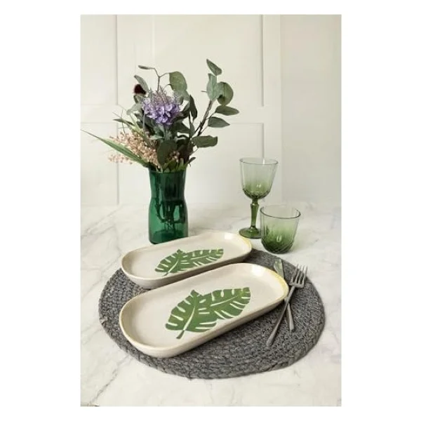 Keramika Forest Noyan 22727 26 Cm 2'li Kayık Tabak - Görsel 3