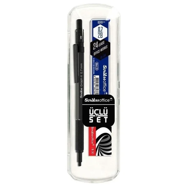 Scrikss Graph-X Antrasit 0.7 Mm 3'lü Versatil Uçlu Kalem Seti - Görsel 2