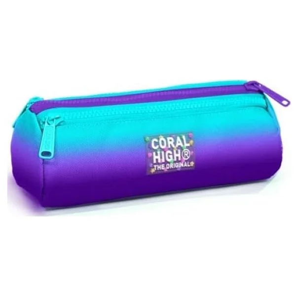 Coral High 22063 Turkuaz Mor Renk Geçişli 3 Bölmeli Kalemlik - Görsel 3