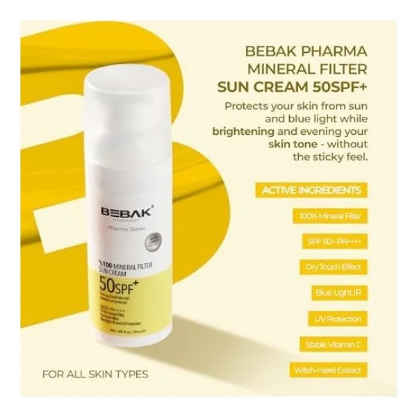 Bebak Pharma Mineral Filter Güneş Kremi 50spf+ 50ml - Görsel 4