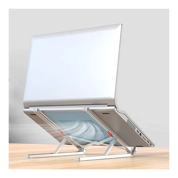 Bix Saiji X2 Taşıma Çantalı Alüminyum Notebook Laptop Standı Gümüş - 1 GB - Görsel 2