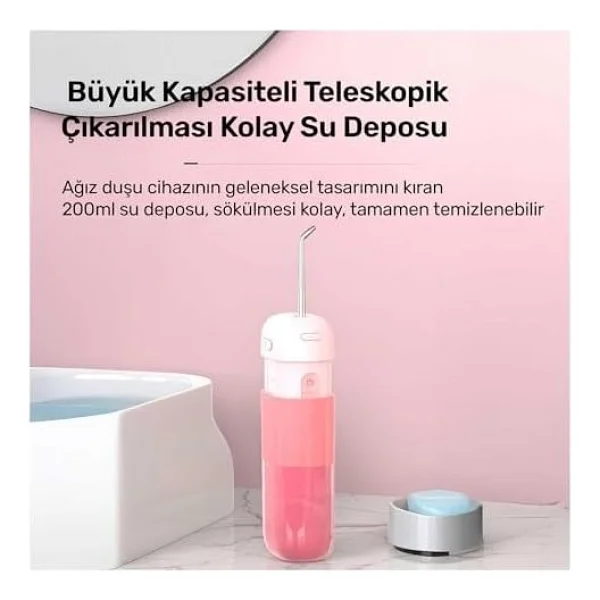 Npo Nicefeel Fc5170 Mini Taşınabilir,Şarjlı, Diş Teli/Protez Bakım Ve Profesyonel Ağız Duşu (Pembe) - Option-1 - (Cleareyelets)Black-Radiantorchid - Görsel 4