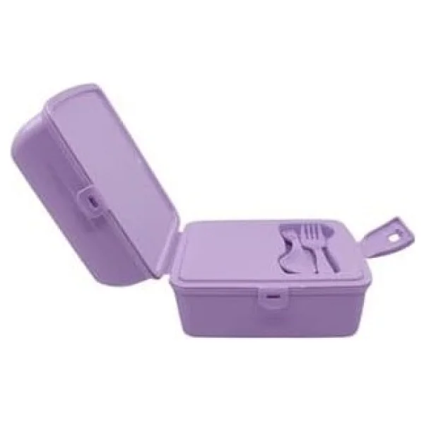 Wiggle Kuromi Temalı Lisanslı 4 Bölmeli Plastik Çocuk Beslenme Kutusu - Yemek Saklama Kabı Kaşık Ve Çatallı (Lila-2) - Görsel 2