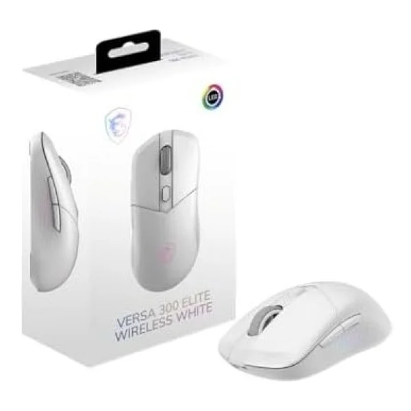 Msı Versa 300 Elite Wireless Beyaz RGB Şarjlı Optik Kablolu/Kablosuz Oyuncu Mouse - Görsel 2