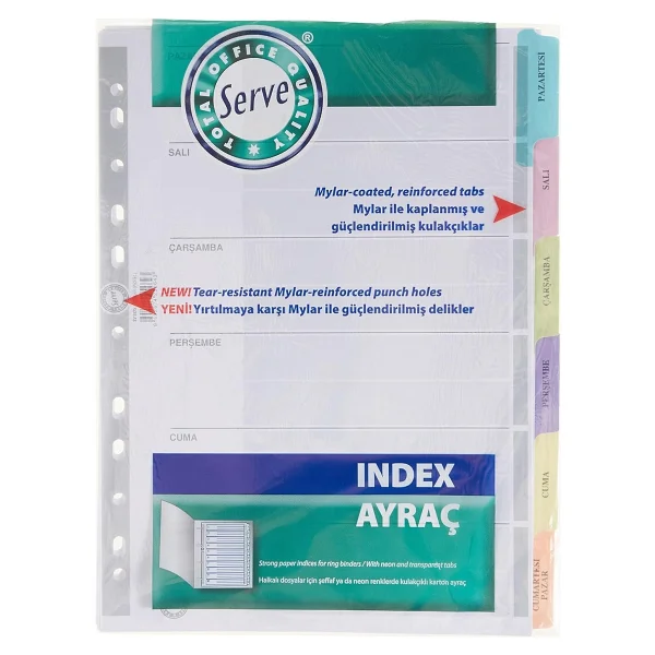 Serve Karton Ayrac Gunler A4 - Görsel 4