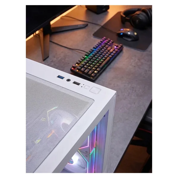 Rampage Ares V2 Argb Fanlı Beyaz Atx Oyuncu Kasası - Görsel 4
