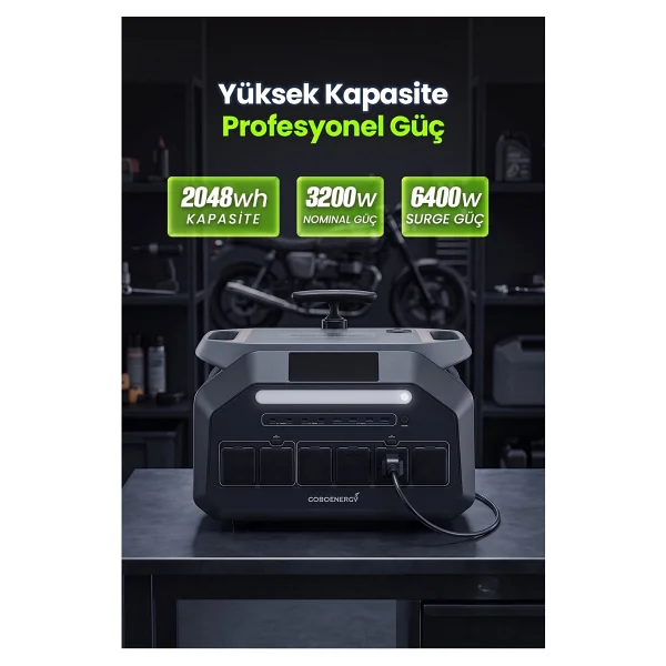 Goboenergy P3200 2048Wh Lifepo4 3200W Max. Taşınabilir Güç İstasyonu,Güç Kaynağı - Görsel 3