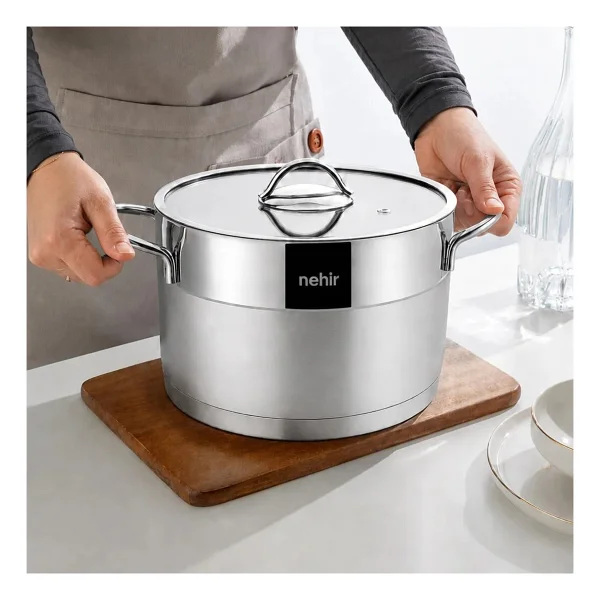 Nehir Silver Mat Trend 24 Cm Derin Çelik Tencere - Görsel 4