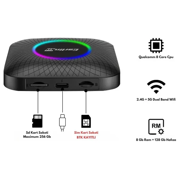 Carlinkit Tbox Max Ambient 4 GB + 64 GB Carplay Dönüştürücü - Görsel 9