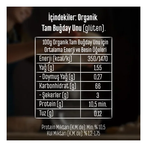 Tellioğlu Organik 1 Kg Tam Buğday Unu - Görsel 3