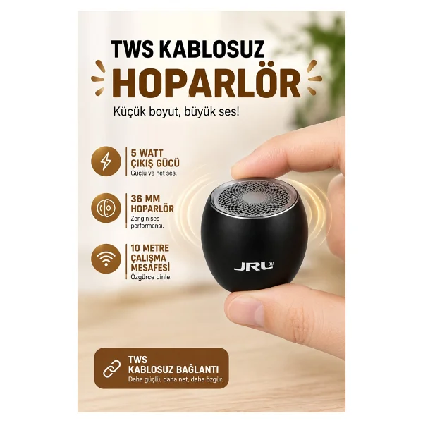 Coverzone TWS Kablosuz Mini Hoparlör, 5w Çıkış Gücü, 36 Mm Sürücü, 10 Metre Çalışma Mesafesi, 2 Saat Kullanım, Headset Ve Handsfree Profil Destekli Taşınabilir Speaker Bo-09 - Görsel 10