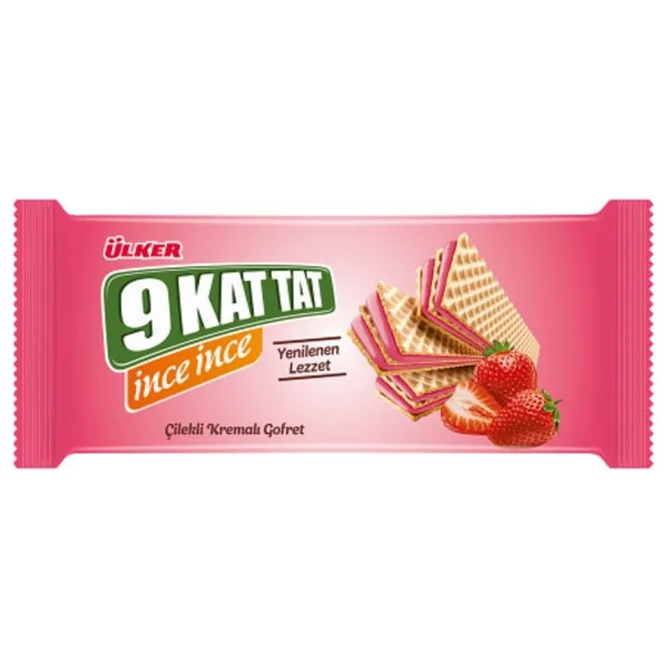 Ülker 9 Kat Tat İnce Çilekli Gofret 114 gr 16'lı - Görsel 5