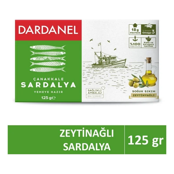 Dardanel Zeytinyağlı Çanakkale Sardalya 125 Gr - Görsel 6