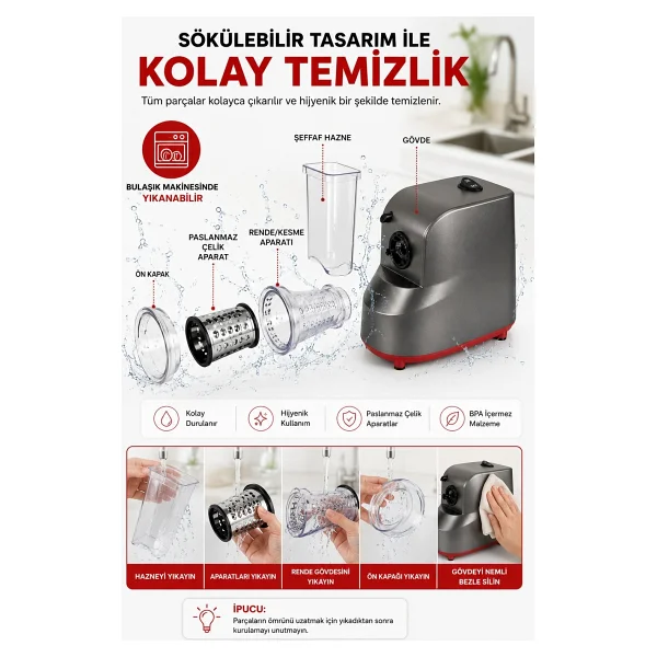 Robo 500 W Rende Ve Kıyma Makinesi - Görsel 2