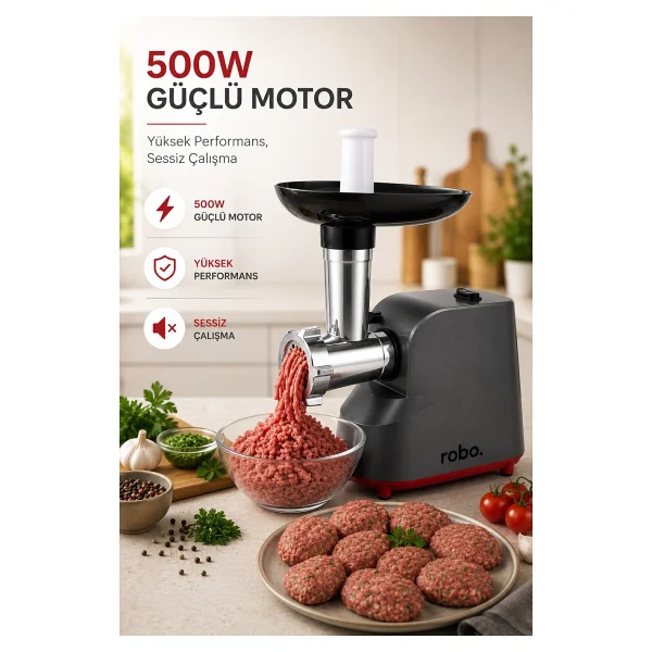 Robo 500 W Rende Ve Kıyma Makinesi - Görsel 5