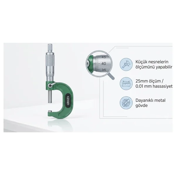 İnsize 3203-25a 0-25 Mm Dış Çap Mikrometre - Görsel 4