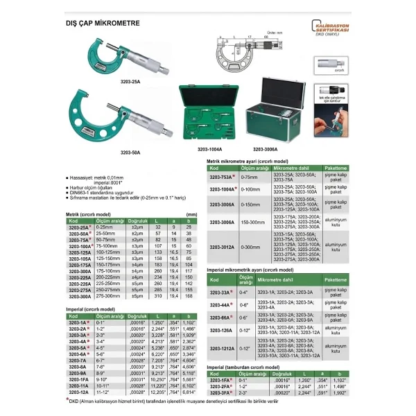 İnsize 3203-50a 25-50 Mm Dış Çap Mikrometre - Görsel 3