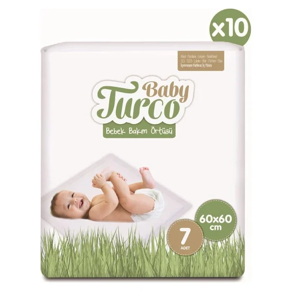 Baby Turco 60x60 Cm 7'li 10 Paket Bebek Bakım Örtüsü - Görsel 2