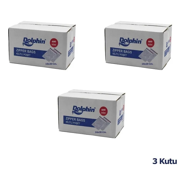Dolphin Kilitli Şeffaf Buzdolabı Kilitli Saklama Poşeti Torba - 16x20 Cm. - 600 Adetlik 3 Kutu - Görsel 2