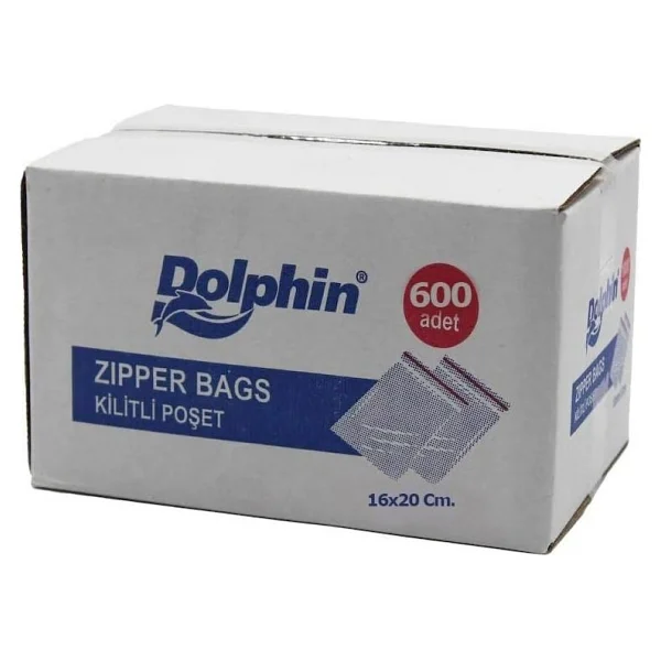 Dolphin Kilitli Şeffaf Buzdolabı Kilitli Saklama Poşeti Torba - 16x20 Cm. - 600 Adetlik 3 Kutu - Görsel 3
