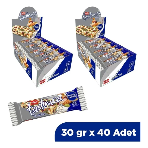 Tadım Sportif Bar Protein Kaynağı,%65 Kuruyemiş İçerikli Enerji Barı, 30 Gr, 40 Adet - Görsel 2