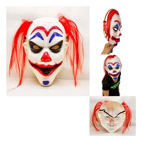 Kızıl Saçlı Joker Palyaço Maskesi - Görsel 2
