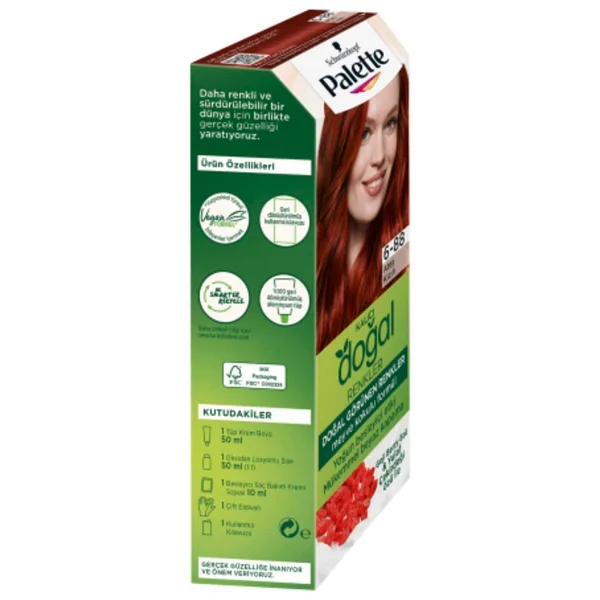 Palette Kalıcı Doğal Renkler 6.88 Ateş Kızılı Saç Boyası - Görsel 3