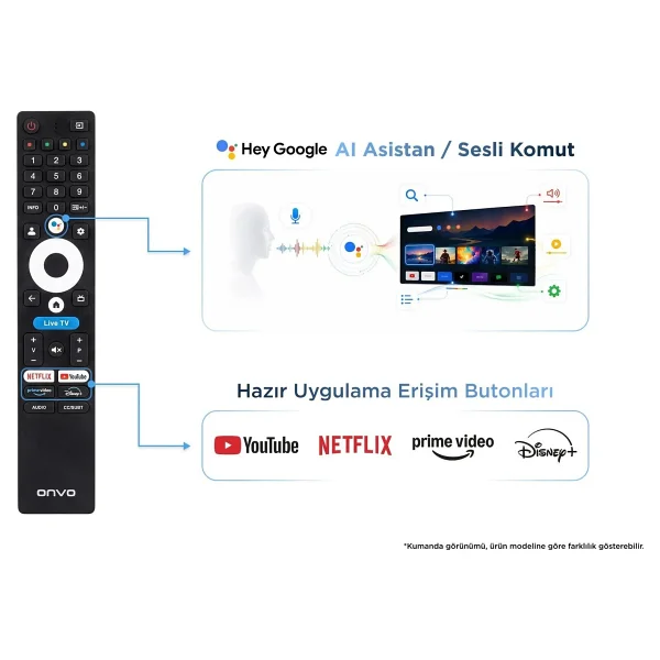 Onvo 65vq90f3ua 4K Ultra HD 65" 165 Ekran Uydu Alıcılı Google Smart QLED TV - Görsel 7