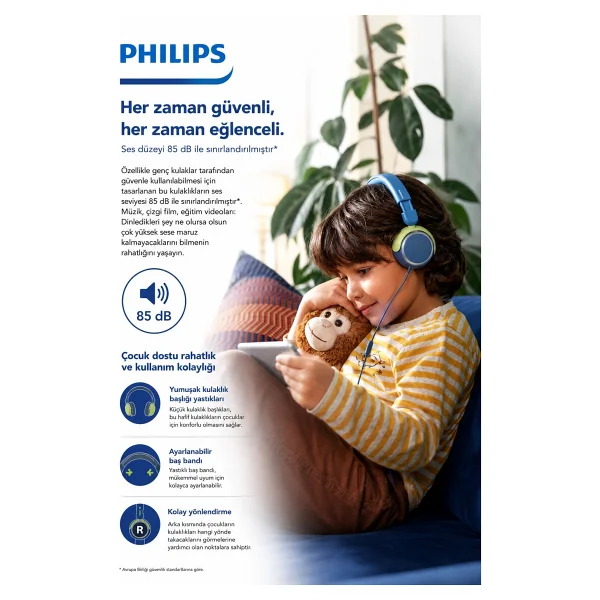 Philips Tak2000ct/00 Mavi Kablolu Kulak Üstü Kulaklık - Görsel 5