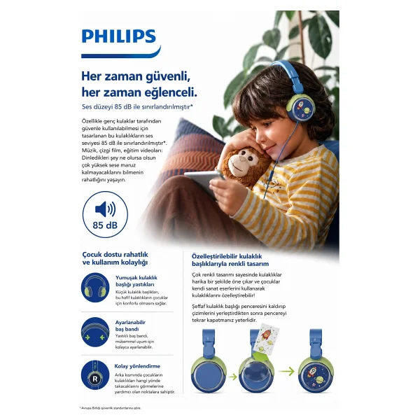 Philips Tak2000ct/00 Mavi Kablolu Kulak Üstü Kulaklık - Görsel 7
